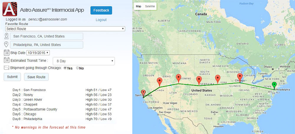 Astro Assure Route Projection